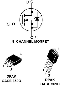 NTD5804N, Power MOSFET 40V 69A 8.5 mOhm Single N-Channel DPAK 

